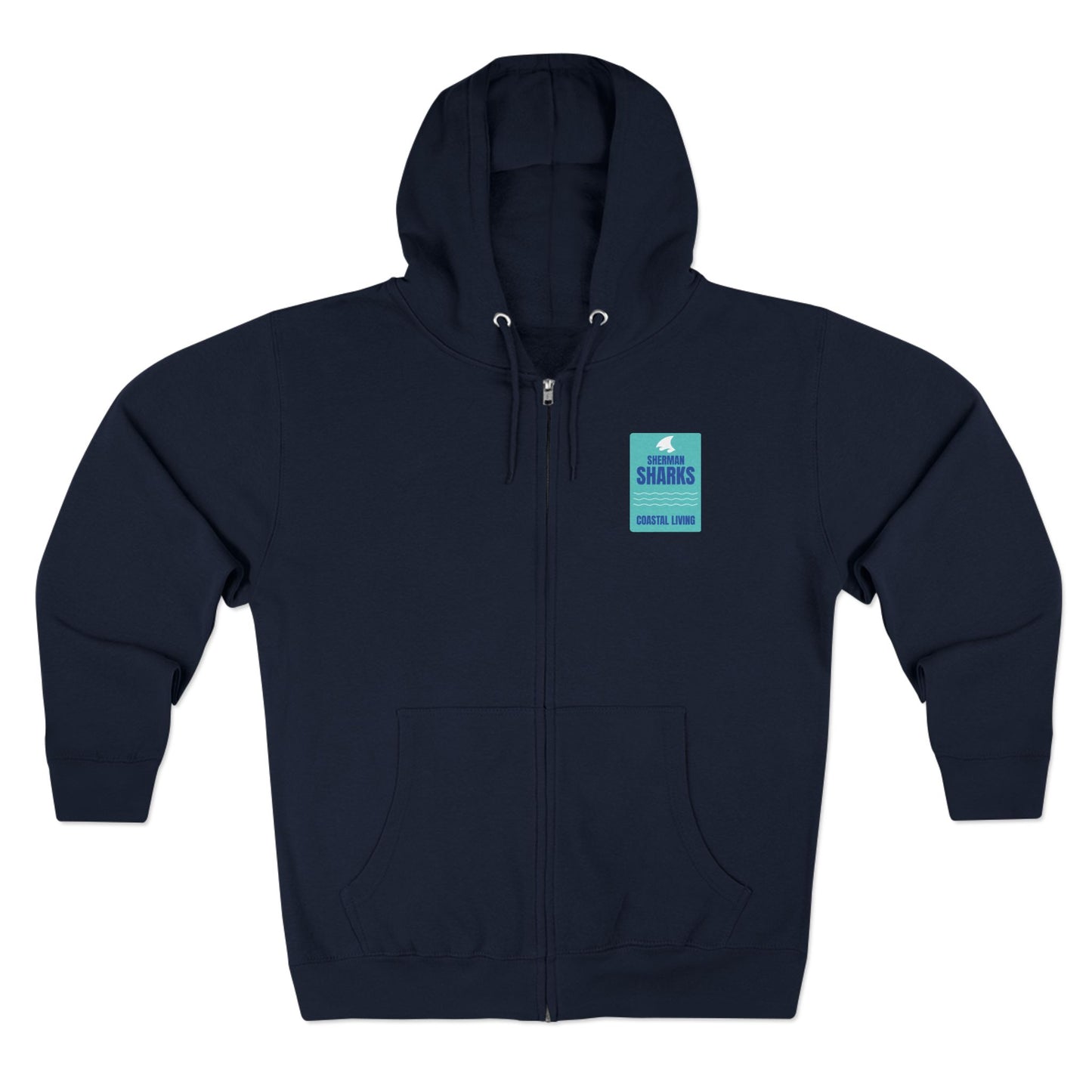 Coastal Living x Sherman Sharks Adult Unisex Zip Hoodie