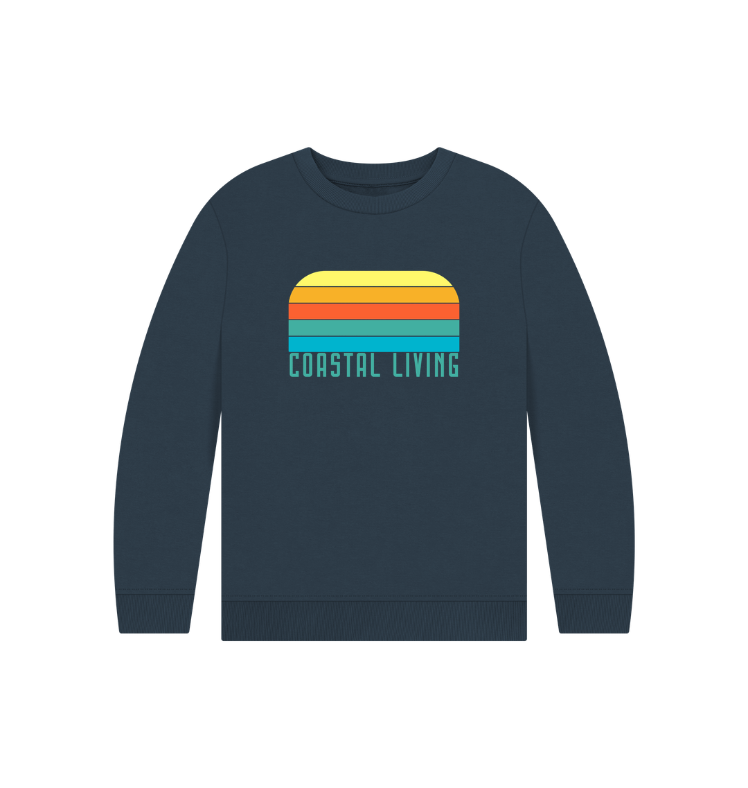 Navy Blue Printed Kids Jumper