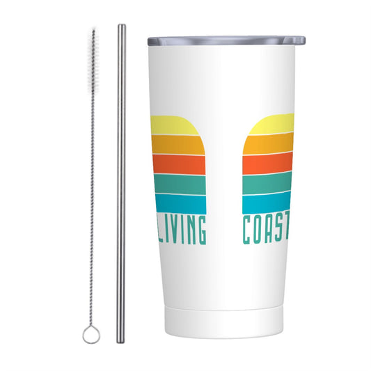 Coastal Living Insulated 20oz Tumbler with Lid & Straw