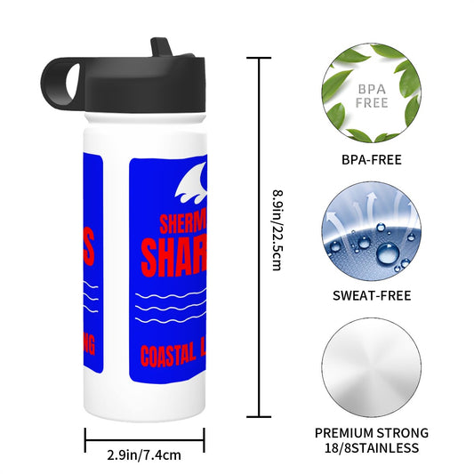 18oz Insulated Tumbler Water Bottle - Blue/Red