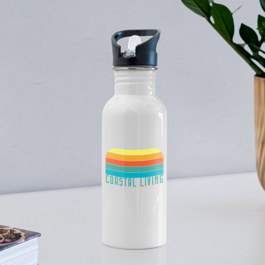 Coastal Living Water Bottle - white